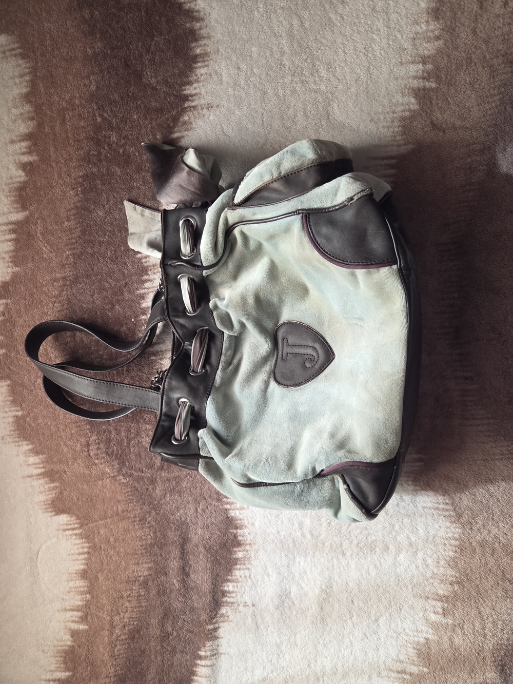 Juicy Couture Mint and Brown Logo Tote Bag - Picture 2 of 6
